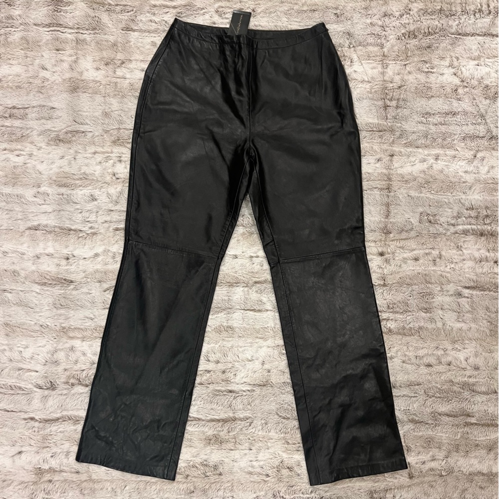Straight Leg Leather Pants